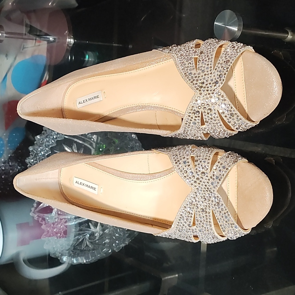 Alex Mauve Pink Rhinestone Peep-Toe Heels